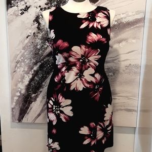 Chaps Dark Pink Flower Dress Large